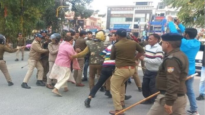 Youth protest in Dehradun