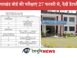 Uttarakhand Board Examinations 2024 Schedule