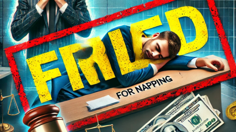 FIRED FOR NAPPING AT WORK