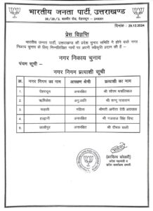 UTTARAKHAND MUNICIPAL ELECTIONS