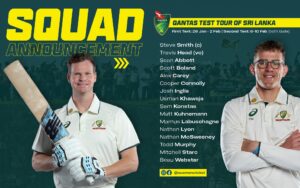 AUSTRALIA SQUAD FOR SRI LANKA TOUR