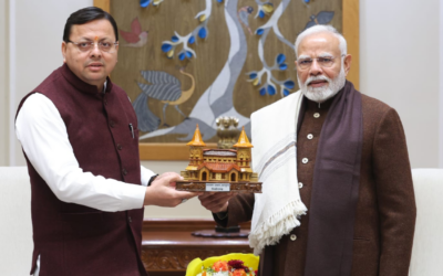 सीएम धामी ने पीएम से की शिष्टाचार भेंट, राष्ट्रीय खेलों के लिए आमंत्रित किया CM DHAMI MEETS PM MODI