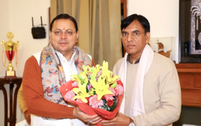 सीएम धामी ने की केन्द्रीय खेल मंत्री से मुलाकात, नैशनल गेम्स की तैयारियों की दी जानकारी CM DHAMI MEETS SPORTS MINISTER