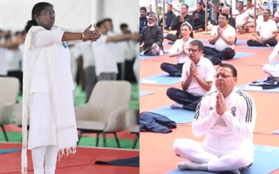 देवभूमि बनी योगभूमि, देहरादून में राष्ट्रपति और गैरसैंण से सीएम धामी ने दिया योग का संदेश INTERNATIONAL YOGA DAY