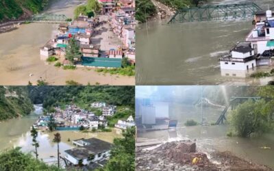 यमुनोत्री धाम के प्रमुख पड़ाव स्यानाचट्टी में यमुना नदी में बनी कृत्रिम झील, जलभराव की स्थिति उत्पन्न UTTARKASHI SYANACHATTI