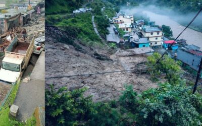 चमोली के थराली में बादल फटने से भारी तबाही, कई घर और वाहन मलबे में दबे THARALI CLOUDBURST