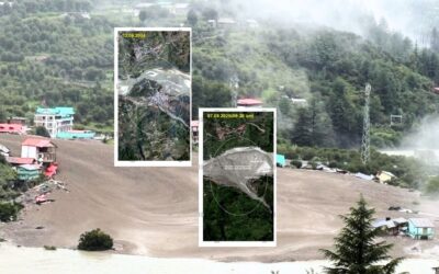 धराली आपदा: ISRO की सैटेलाइट तस्वीरों में दिखा तबाही का मंजर DHARALI ISRO SATELLITE PHOTO