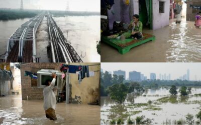 दिल्ली में खतरे के निशान से ऊपर बह रही यमुना नदी, जलभराव से जनजीवन अस्त-व्यस्त DELHI YAMUNA RIVER FLOOD