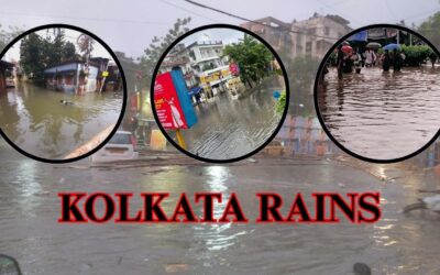 कोलकाता में मूसलाधार बारिश से शहर जलमग्न, रेल मार्ग और यातायात भी बुरी तरह प्रभावित KOLKATA RAINS