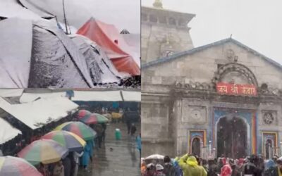 केदारनाथ-हेमकुंड साहिब में सीजन की पहली बर्फबारी, मैदानी ईलाकों में बारिश से बढ़ी ठंडक KEDARNATH SNOWFALL 2025
