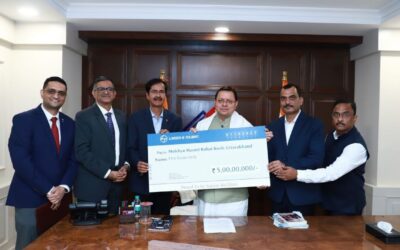 L&T कंपनी ने उत्तराखण्ड में सीएम राहत कोष में दिए 5 करोड़ रुपये, मुख्यमंत्री ने जताया आभार UTTARAKHAND CM RELIEF FUND