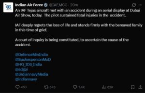 DUBAI AIRSHOW TEJAS CRASH