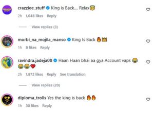 VIRAT KOHLI INSTAGRAM