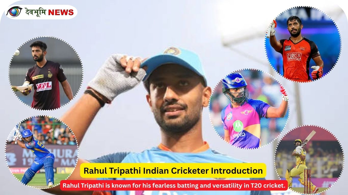 Rahul Tripathi Indian cricketer batting pose in IPL match