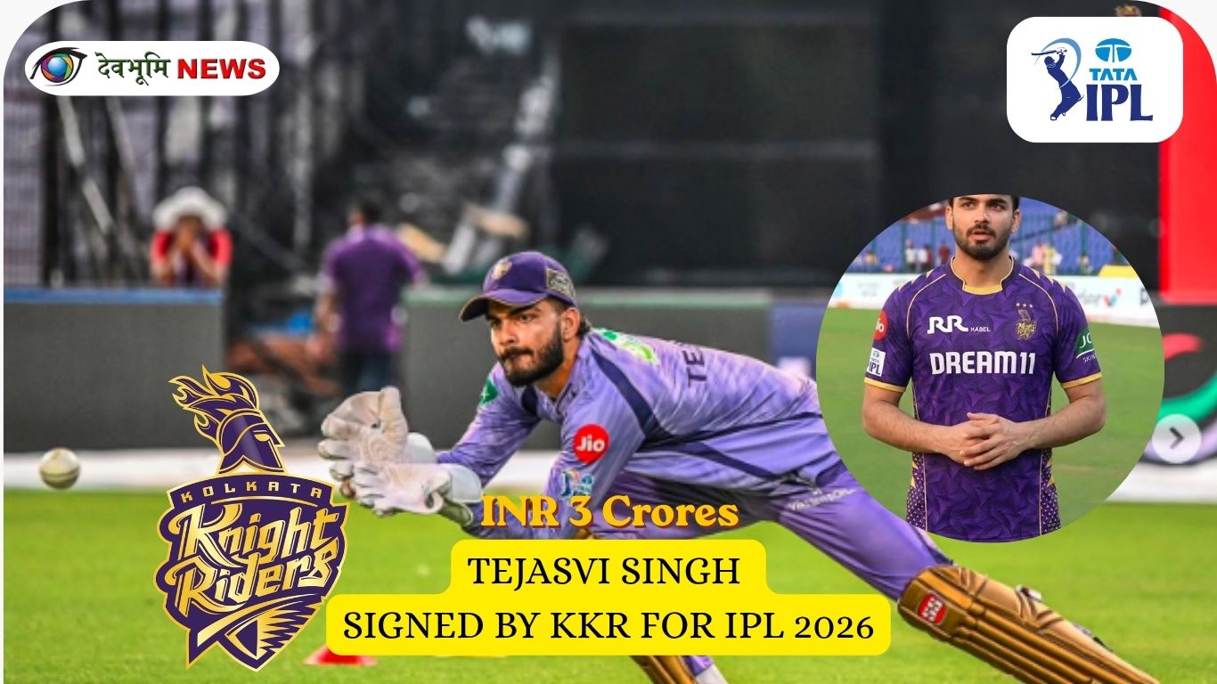 Tejasvi Singh Kolkata Knight Riders IPL 2026 auction signing image