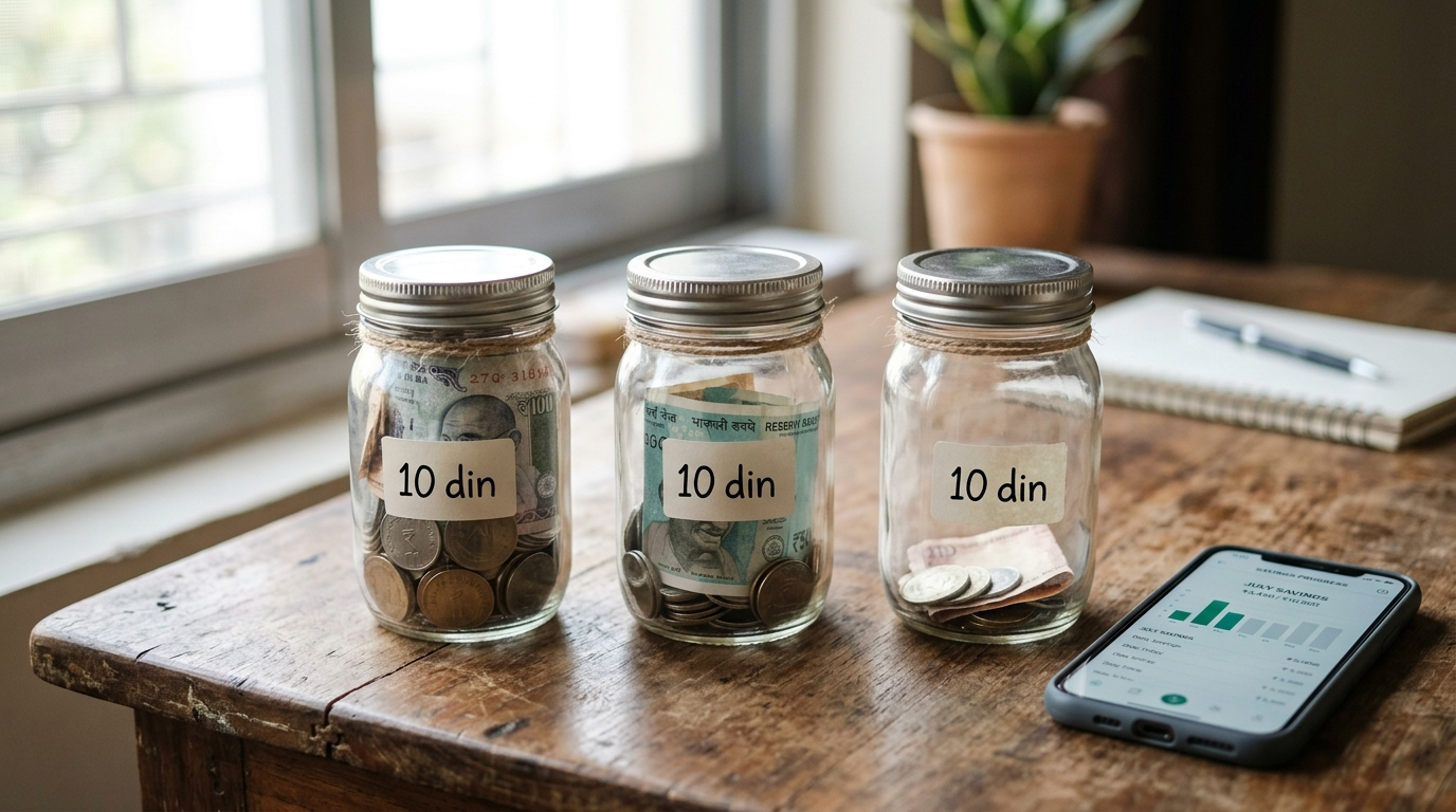 30 Day Savings Challenge ke 3 phase - din wise saving jars