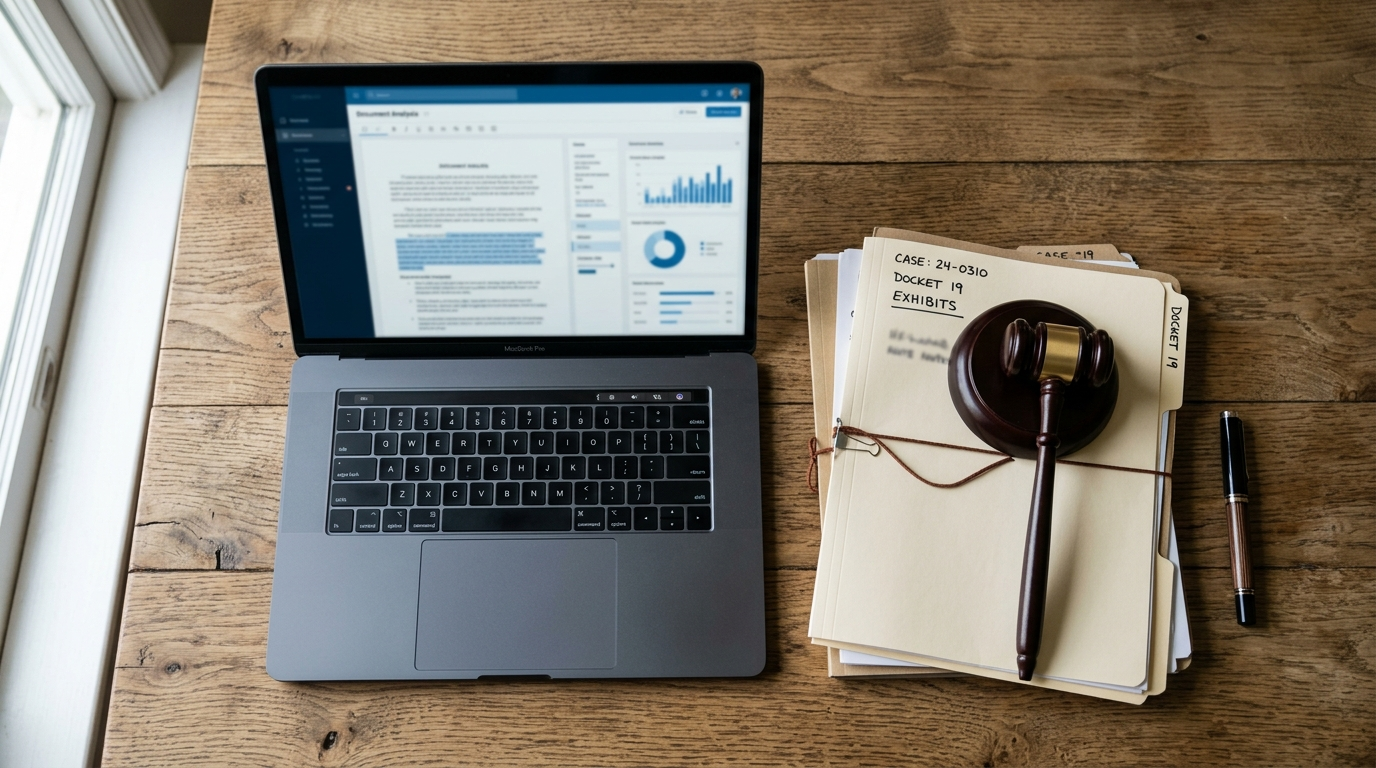 AI Criminal Justice Bias ka legal-tech setup gavel aur case files ke saath
