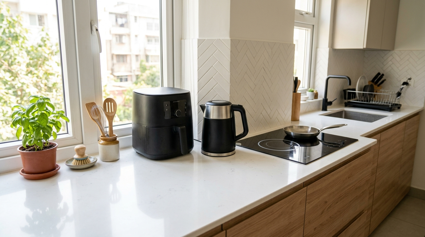 Budget Friendly Home Appliances kitchen counter setup