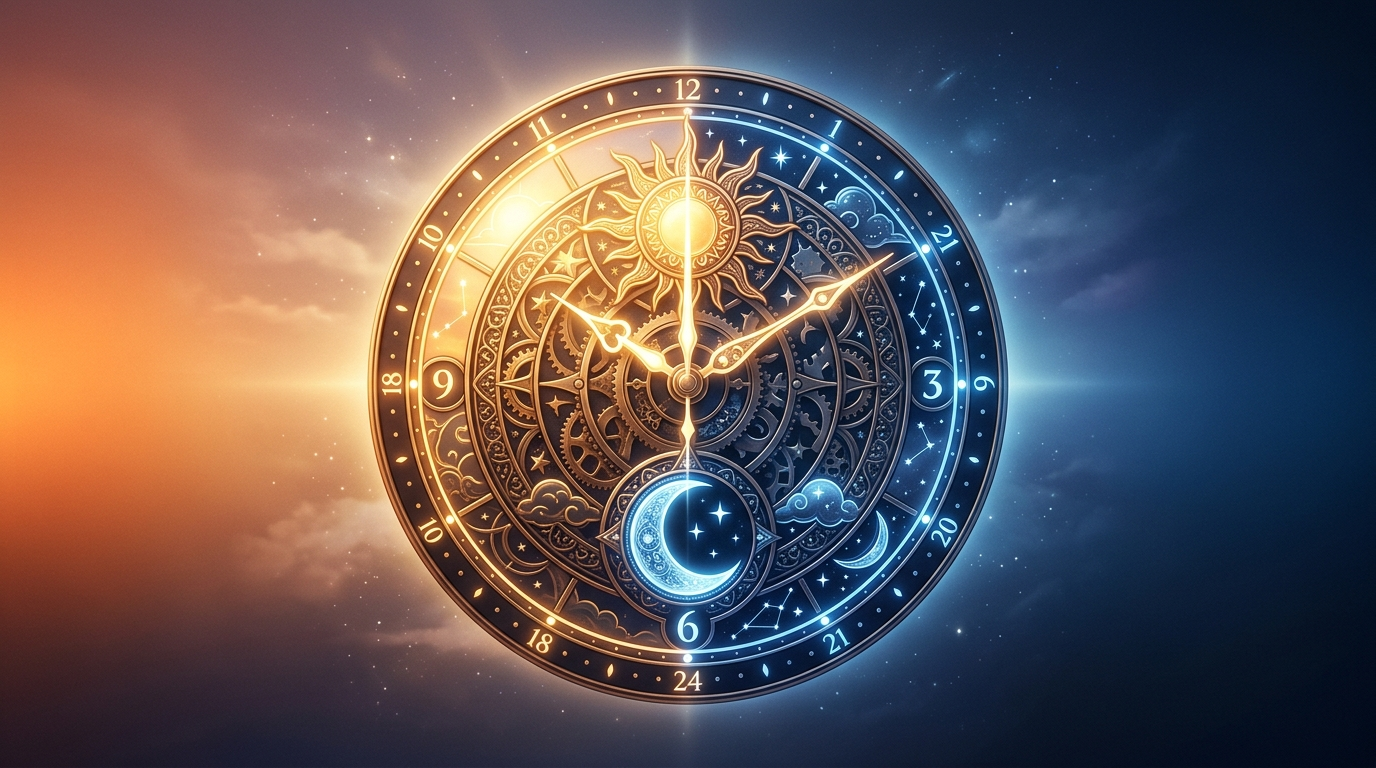 Circadian Rhythm 24 hour clock concept