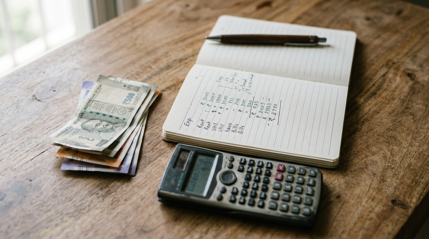 Credit Card Cash Withdrawal Charges ka calculation notebook mein