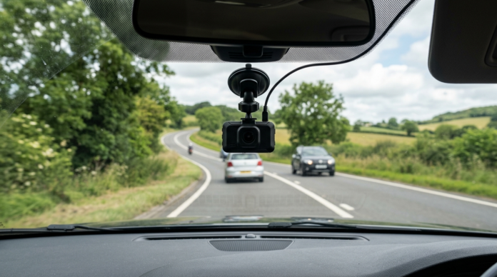Dash Cam mounted car windshield
