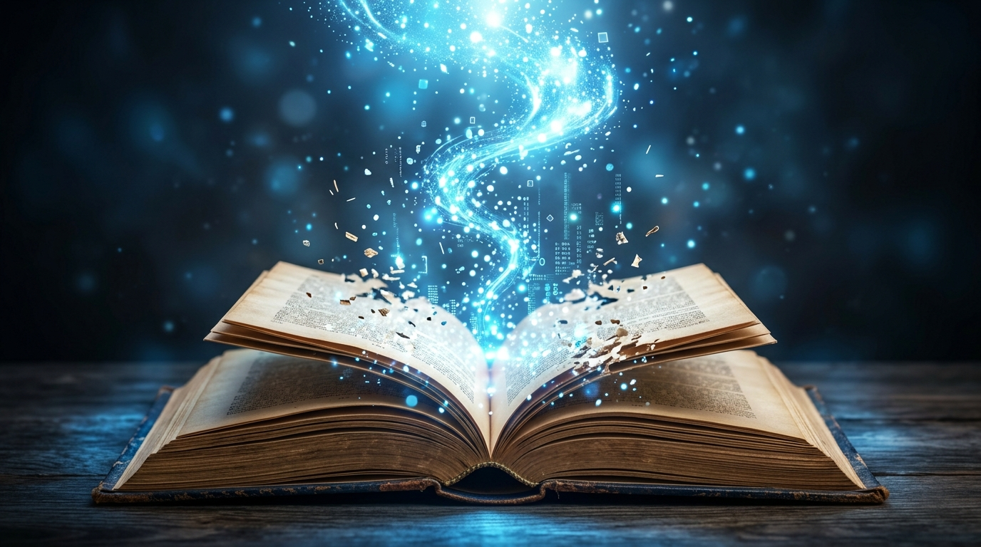 Digital Library book digital transformation concept
