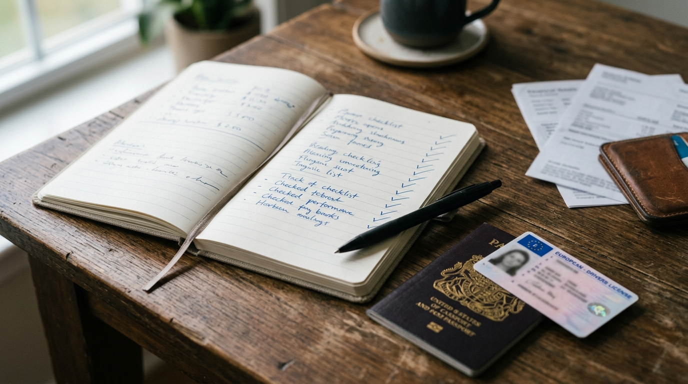 Financial Checklist for New Job ka checklist aur documents notebook mein