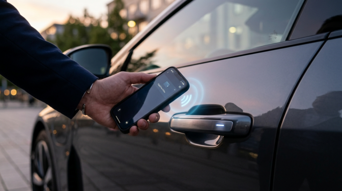 Digital Car Key क्या है, फोन से कार अनलॉक करने का क्लोज़-अप