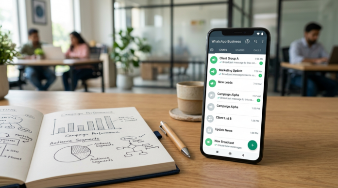 WhatsApp Marketing Agency के लिए WhatsApp Business चैट इंटरफेस का क्लोज़-अप