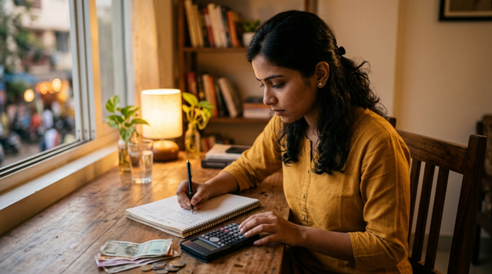 How to Create Personal Budget seekhta hua Indian young person apna pehla budget banate hue