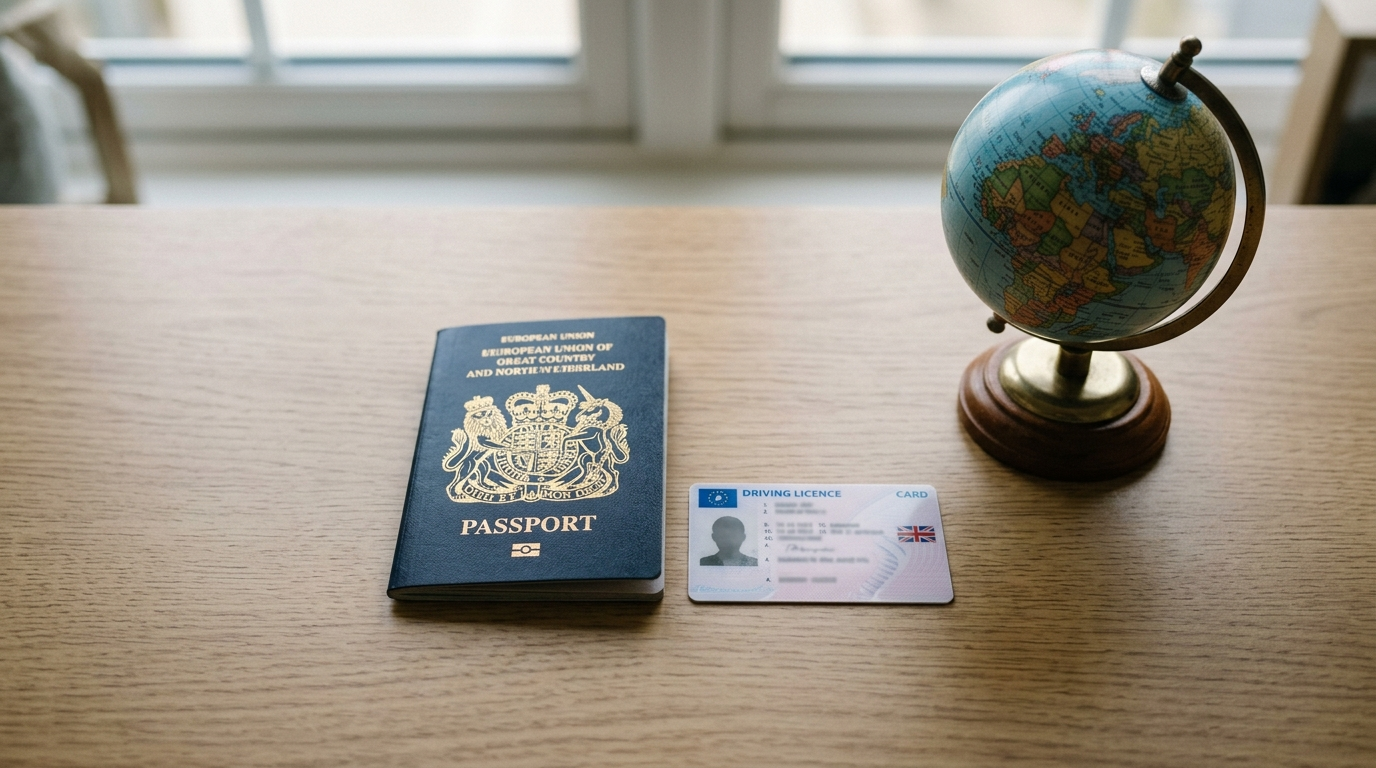 International Driving Permit passport license globe