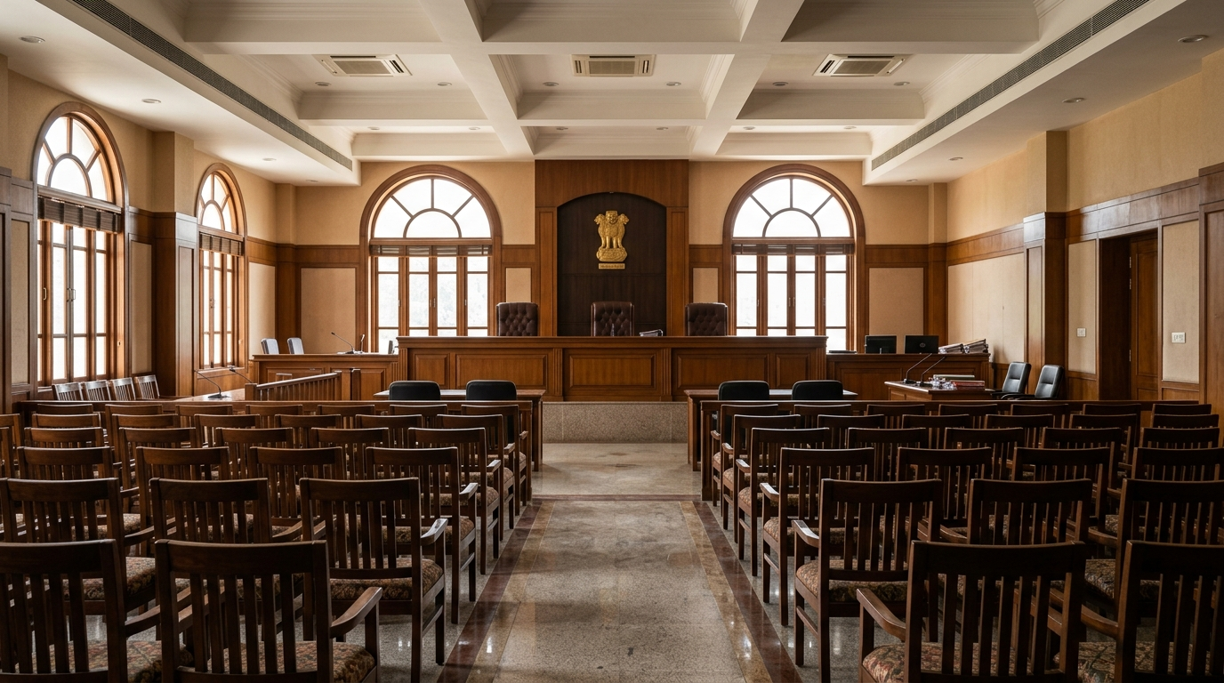 Lok Adalat courtroom judicial bench