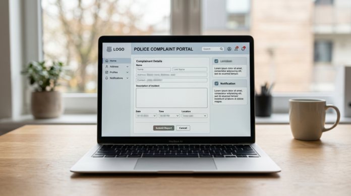 Online FIR police complaint portal interface