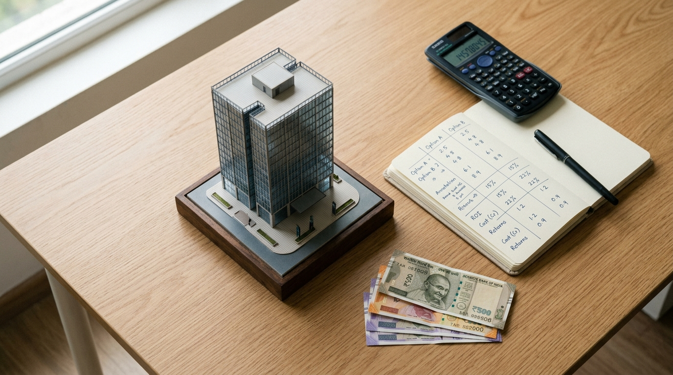 REIT Investment India ka comparison office building model ke saath