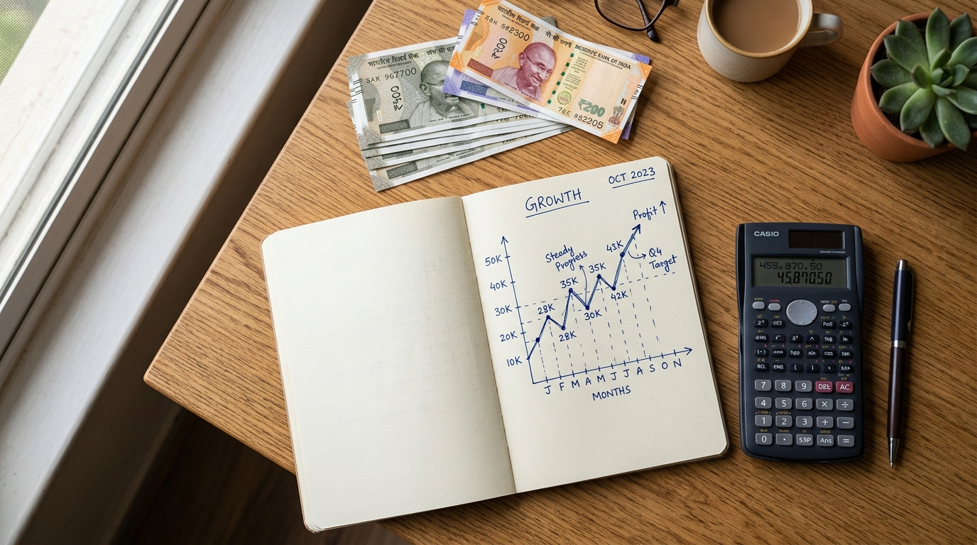 SIP Step Up Strategy ka growth calculation notebook mein