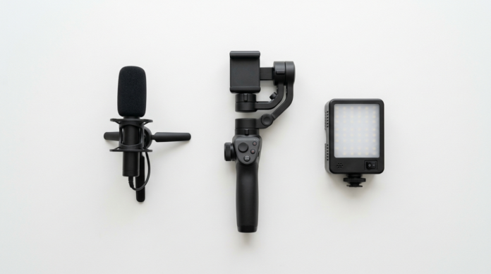 Useful Gadgets for Content Creators flat lay