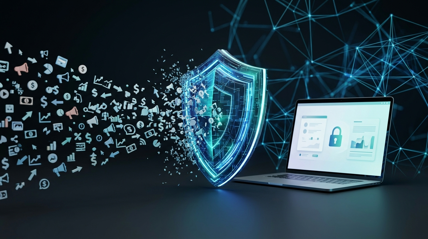 AdGuard DNS विज्ञापन और ट्रैकर को ब्लॉक करने का कॉन्सेप्ट