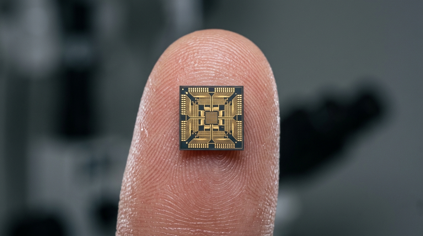 Fourth Generation Computer माइक्रोप्रोसेसर चिप का क्लोज-अप