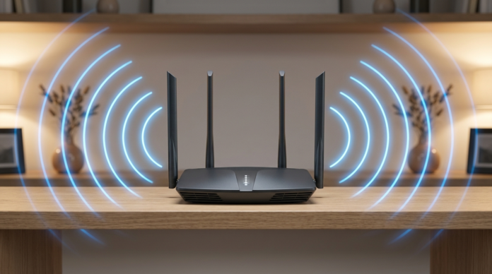 WiFi राउटर सिमेट्रिक सिग्नल वेव के साथ