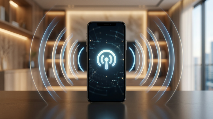 WiFi Hotspot स्मार्टफोन सिमेट्रिक सिग्नल के साथ
