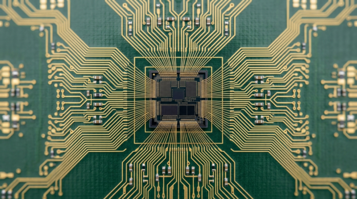 Semiconductor सिलिकॉन चिप क्लोज-अप सिमेट्रिक