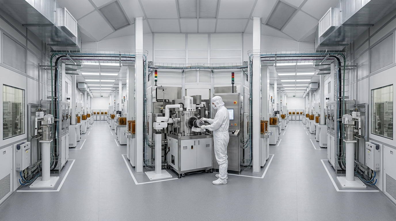 Semiconductor फैब्रिकेशन फैसिलिटी क्लीनरूम सिमेट्रिक व्यू