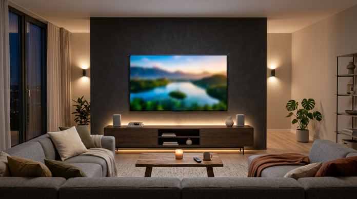 Mini LED और Micro LED टेक्नोलॉजी वाला बड़ा टीवी लिविंग रूम में