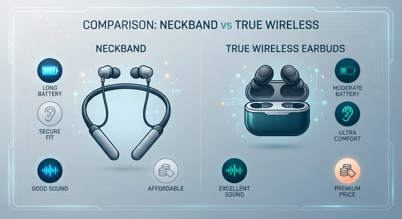 Wireless Earbuds vs Neckband